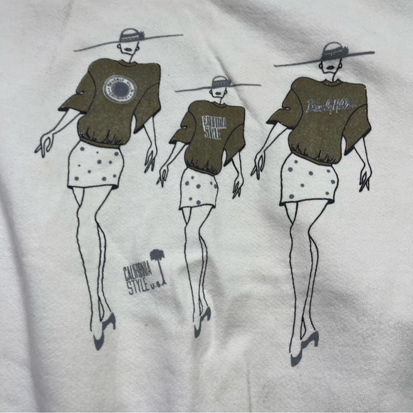 Vtg‎ 90s California Style Beverly Hills Art Sparkle Sweatshirt Mens Size M - Picture 2 of 7